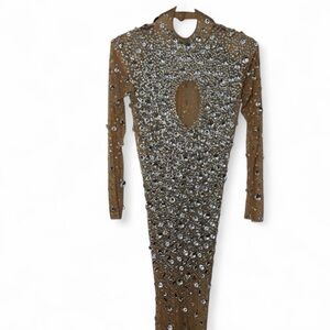 AMEKANA Star Rhinestone Dress